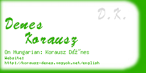 denes korausz business card